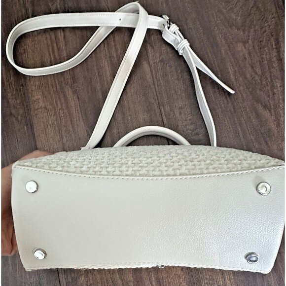 On 34th Women's Tandii Woven Crystal Small Satchel Crossbody Off White silver - Picture 6 of 7